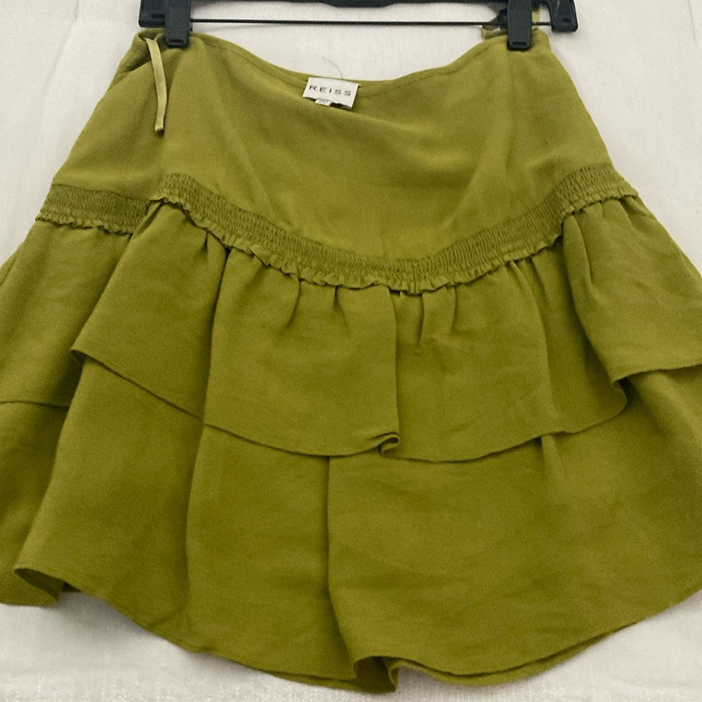 Mini mustard green skirt